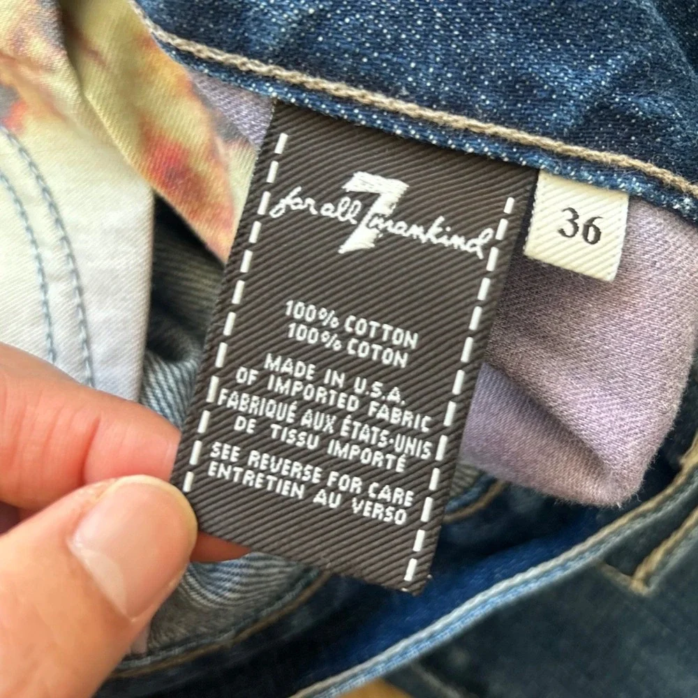 7 For All Mankind Relaxed Jeans 36 USA Blue Ghost ATC521942N Straight Leg Denim